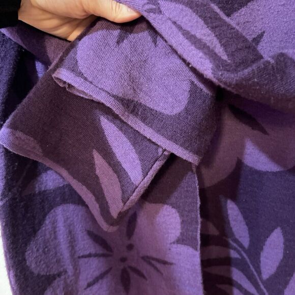 Neve Valerie Wool Jacket Large  Leaf Print Toggle Collared Preppy Purple - Picture 5 of 8